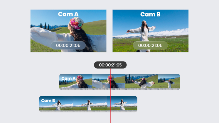Insta360 Unveils Luna Ultra Dual-Lens 8K Gimbal Camera 5 Image displaying the new Timecode feature of Insta360 Luna Ultra, which facilitates multi-camera synchronization and supports editing in post.