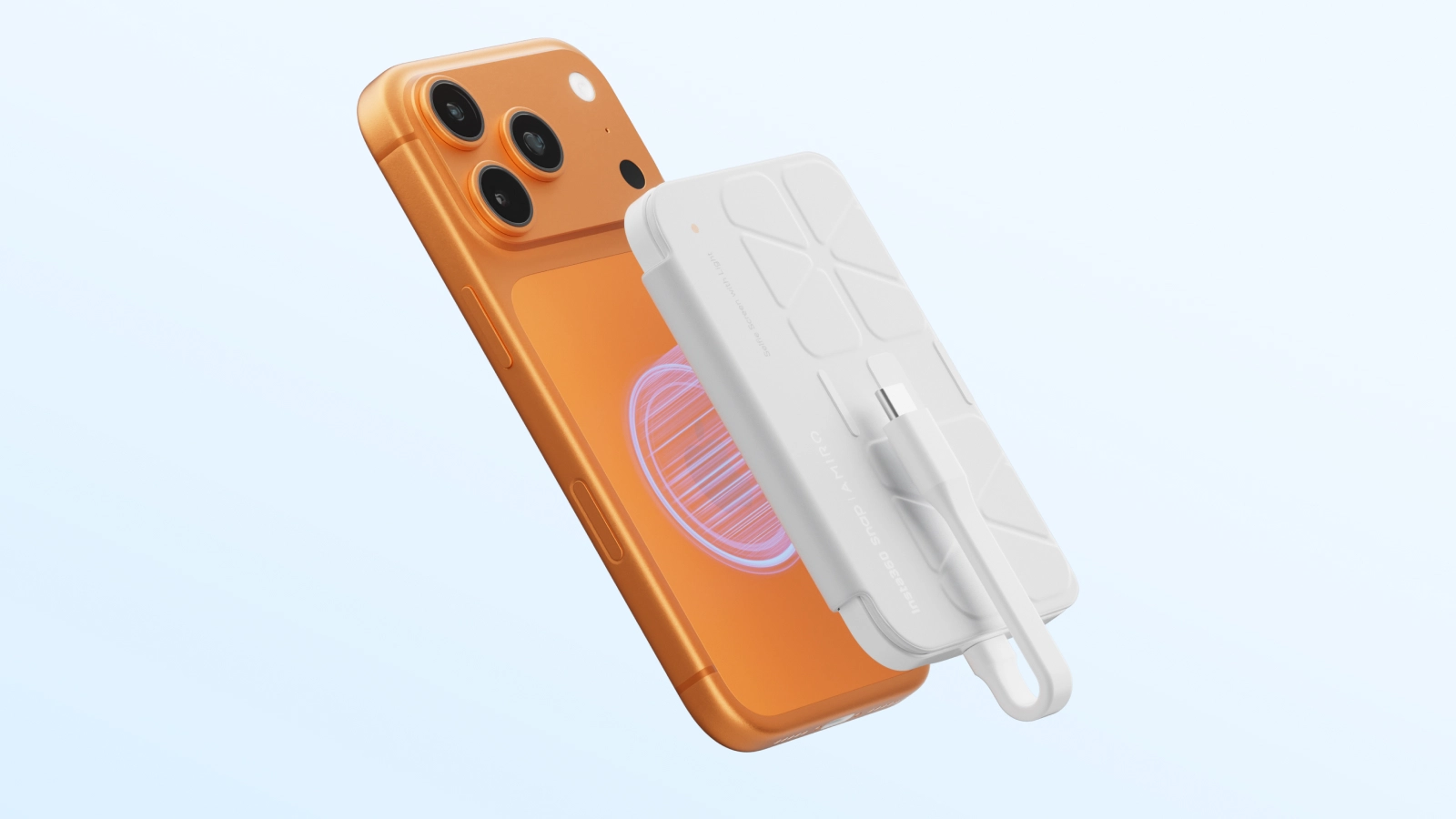 強力磁吸，穩固不脫落。搭配隨附的磁吸環，可直接吸附於 iPhone*及多款 Android** 裝置。