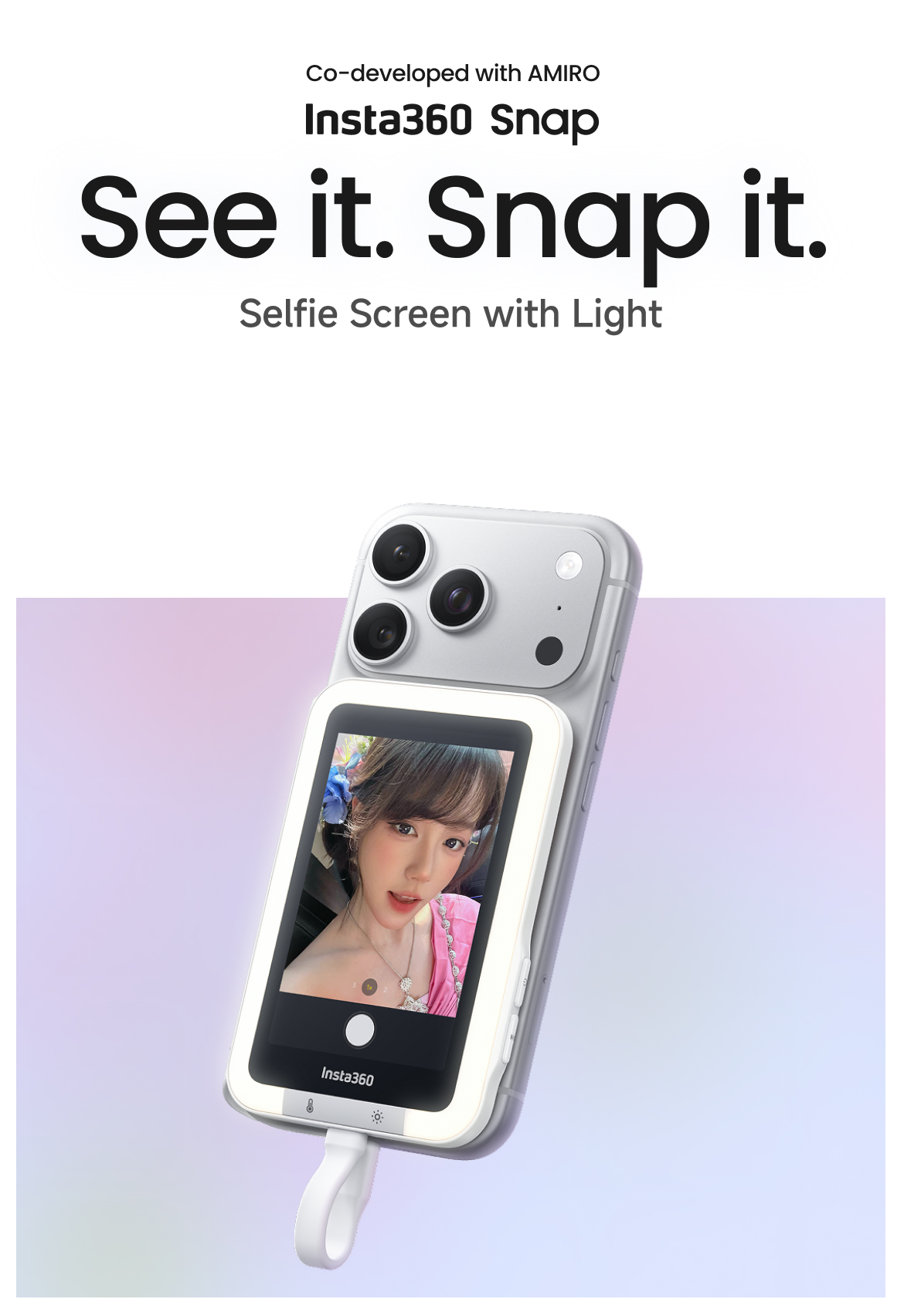 【ライト付】 Insta360 Snap Selfie Screen Buy Insta360 Snap Selfie Screen - Insta360 Store