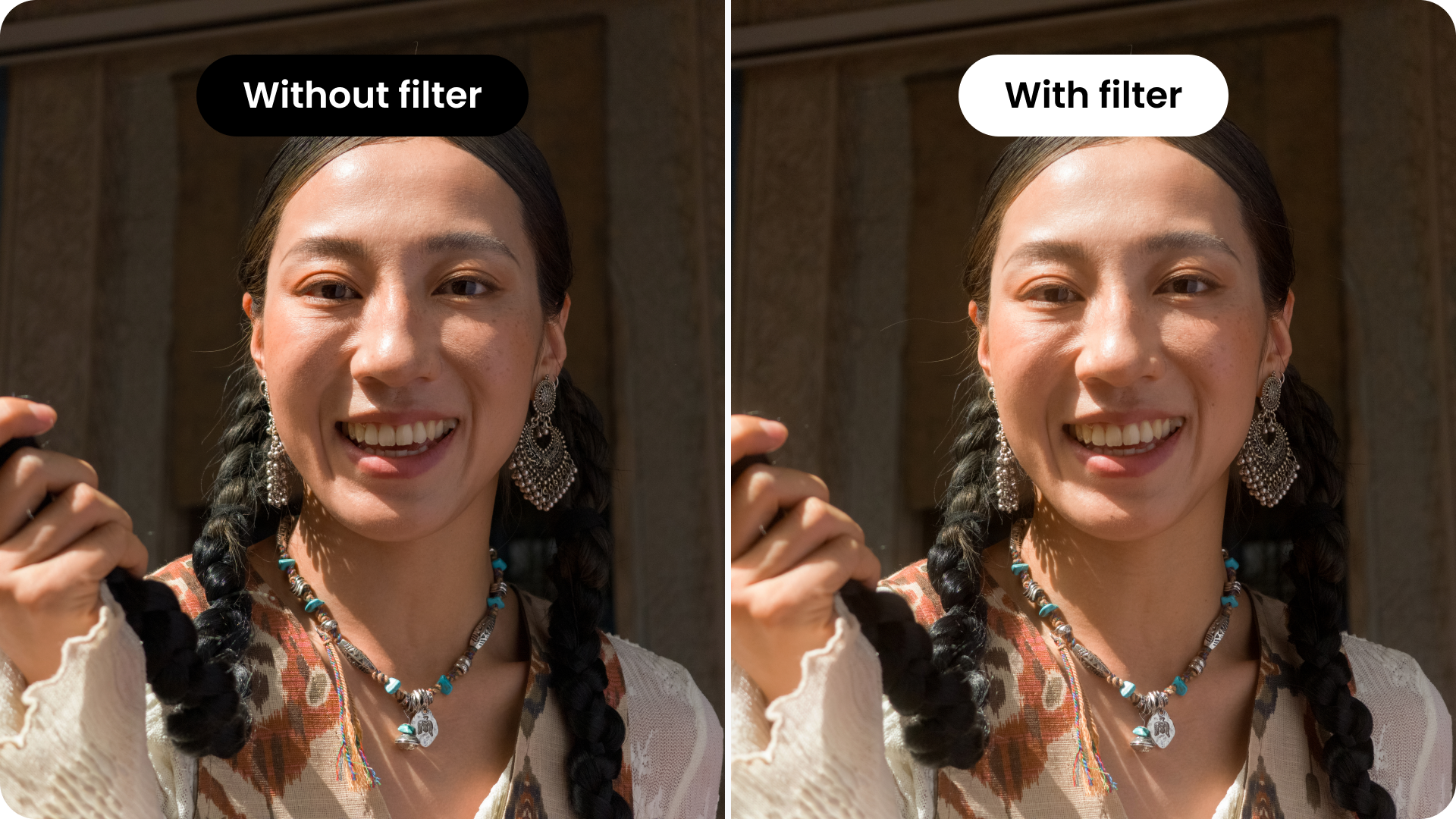 Black Mist Filter comparison without filter and with filter