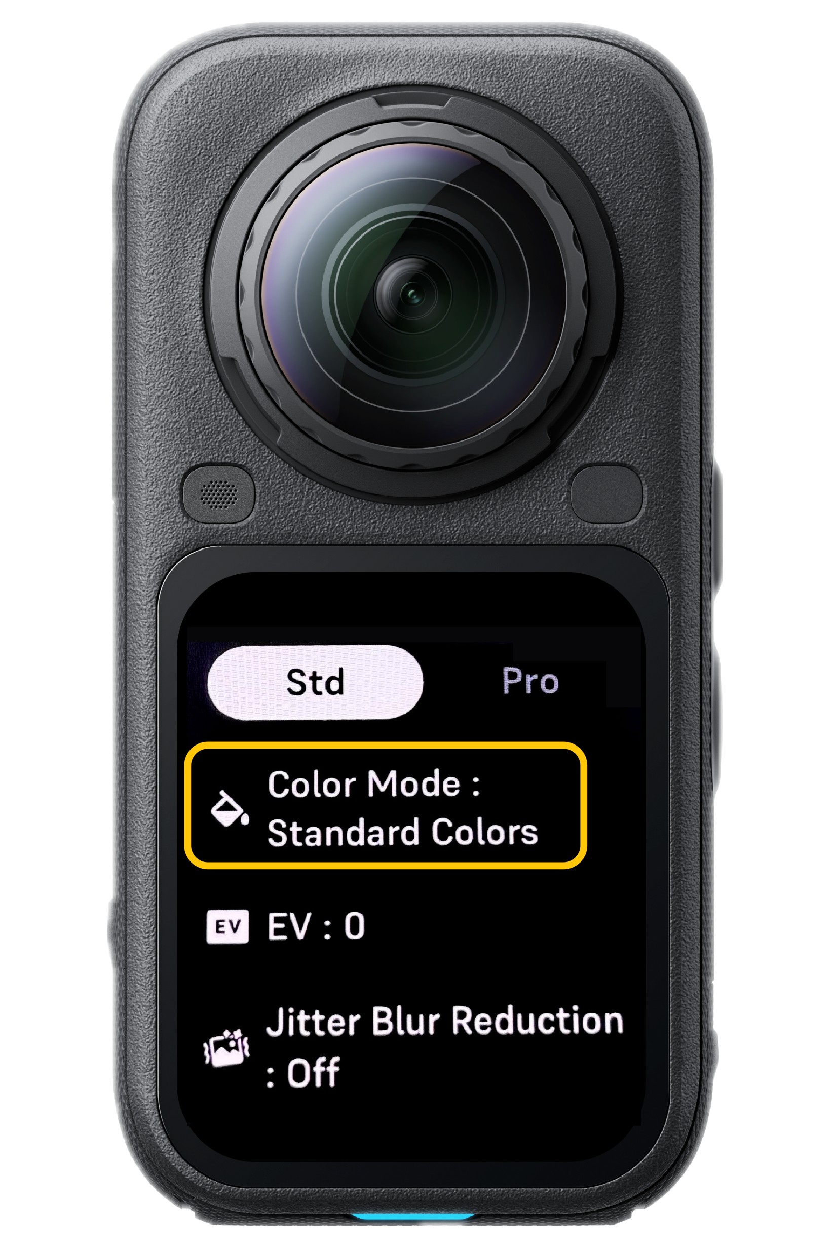 Official Insta360 X6 screen showing the Standard Color setting